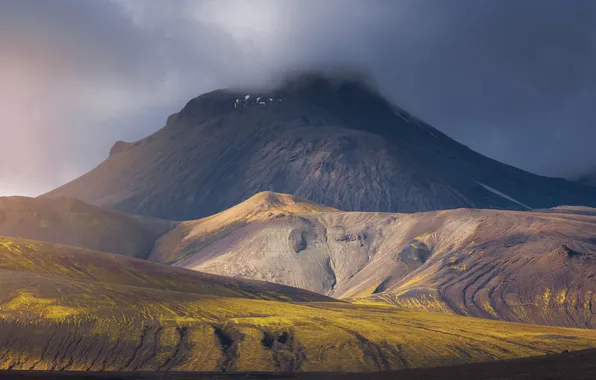 The sky, clouds, the volcano, horizon, Patrick, Layers, Layers