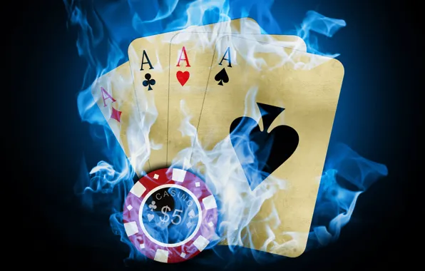 Picture card, fire, poker, casino, the trick