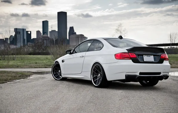 BMW, Tuning, White, BMW, Lights, Drives, White, E92