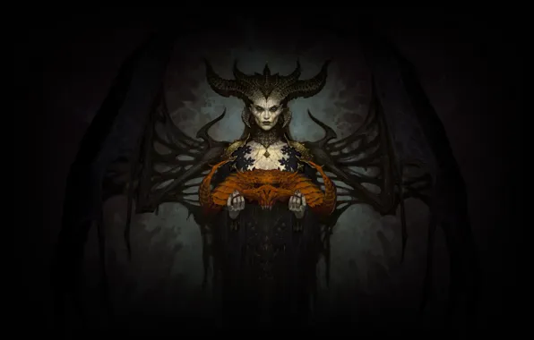 The game, Skull, Goddess, Fantasy, Horns, Blizzard, Art, Woman