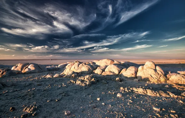 Botswana, Kubu Island, Granite Rocks