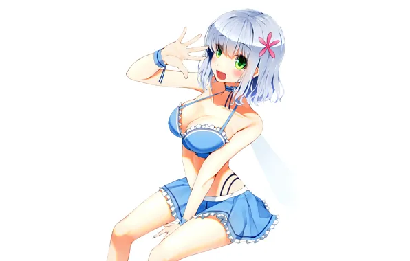 Girl, sexy, cleavage, Muse, boobs, anime, beautiful, red eyes
