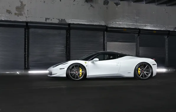 White, night, white, ferrari, Ferrari, night, Italy, 458 italia