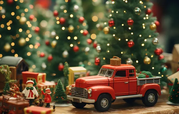 Machine, toy, Shine, men, Christmas, truck, New year, car