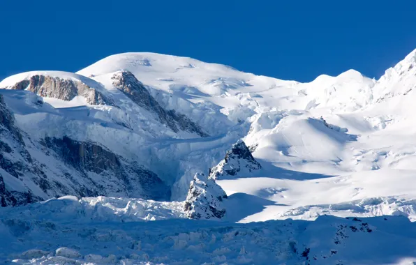 The sky, snow, stones, mountain, shadow, Alps, Blanc, (4 810 m)