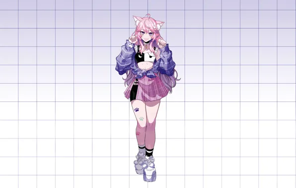 Girl, sexy, pink hair, long hair, anime, beautiful, purple eyes, pretty