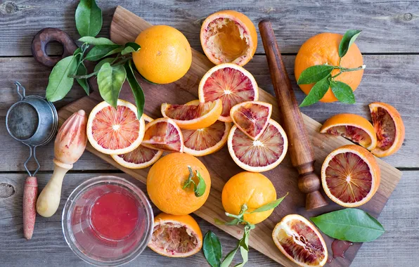 Picture leaves, oranges, juice, Board, fruit, citrus, tangerines, Anna Verdina