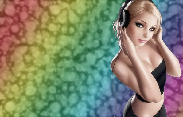 Wallpaper, figure, headphones, Baba