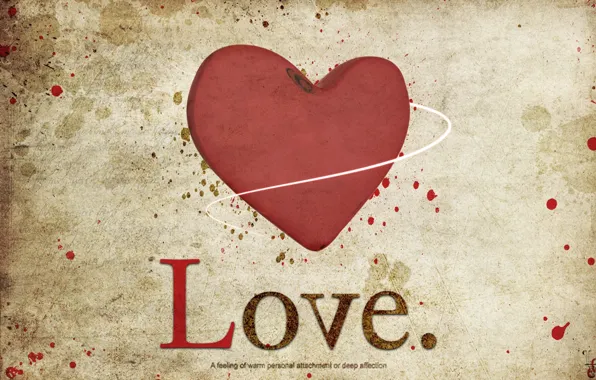 Love, the inscription, heart