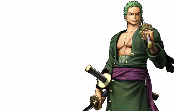 Green, Japan, sword, game, One Piece, pirate, anime, katana