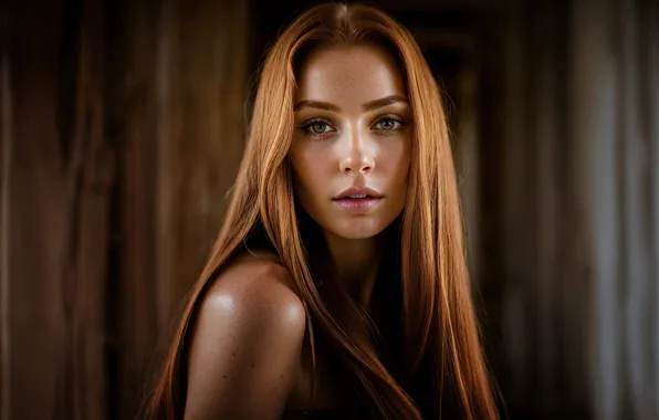 Picture look, red, redhead, long hair, Rita, Maxim Gubanov, Maxim Gubanov