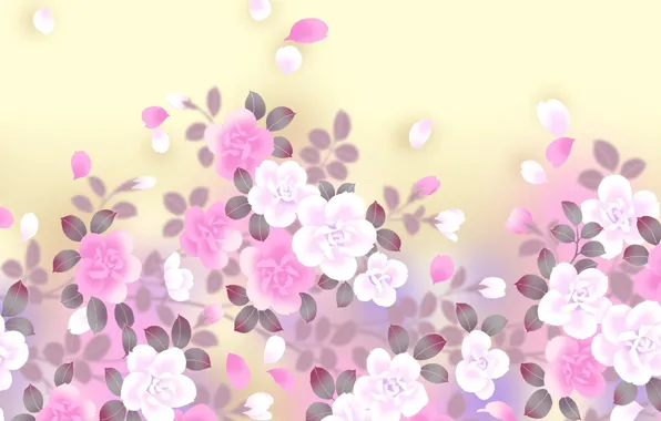 Flowers, background, art, gently