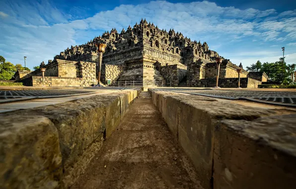 Picture Indonesia, temple, Buddhism, Borobudur, stupa, the island of Java