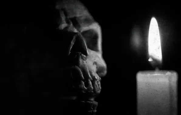 Background, skull, candle