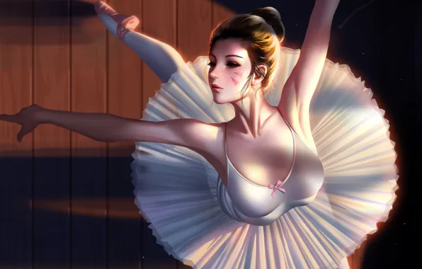Girl, Figure, Girl, Blizzard, Art, Art, Figure, Ballerina