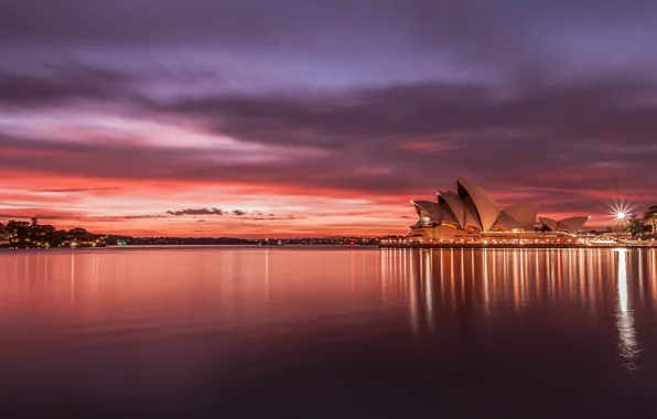 Sunset, the city, Sydney, Australia, Australia, Sydney, Opera house