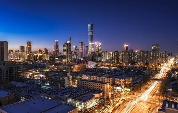 Picture China, skyscrapers, horizon, China, Beijing, Skyline, Beijing, Skyscrapers