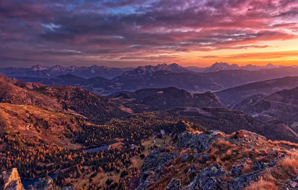 Picture sunset, photo, Nature, Mountains, Austria, Alps, Dawn, Landscape