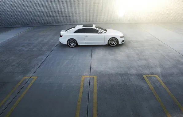 Picture Audi, white, Parking, audi a5, Speedhunters