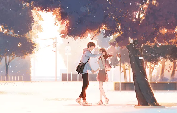 Girl, guy, date, by pinattsu