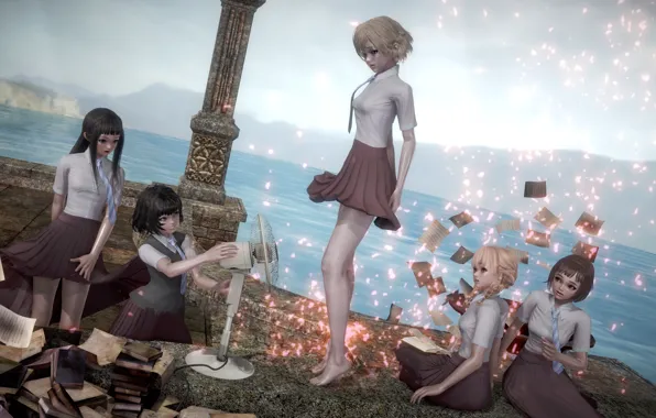 Girls, fan, 3D graphics