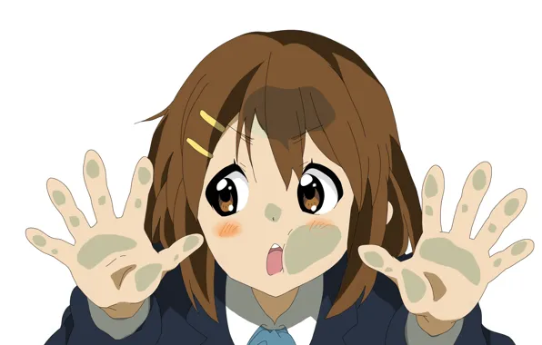 Glass, blush, form, K-on!, imprinted