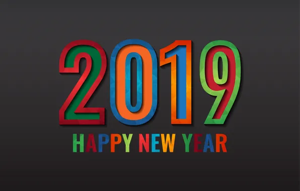 Picture colorful, New Year, figures, black background, black, background, New Year, Happy
