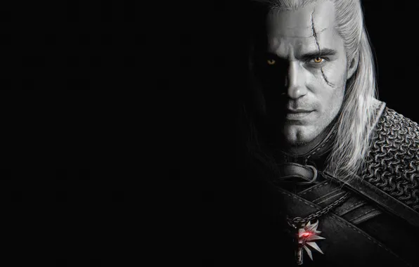 Look, pose, portrait, art, the series, scar, The Witcher, The Witcher