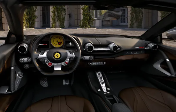 The wheel, Ferrari, salon, GTS, 812, 2019