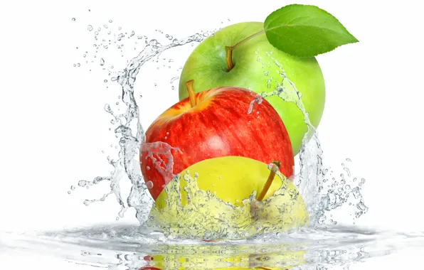 Picture water, squirt, apples