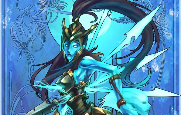 Picture girl, lol, League of Legends, moba, spear of vengeance, kalista