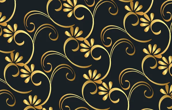 black gold floral background
