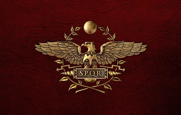 Red, background, leather, symbol, coat of arms, Empire, Rome, Roman