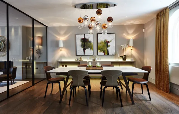 Wallpaper room, interior, dining room