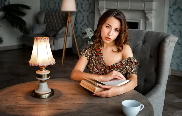 Picture look, light, sexy, pose, room, model, lamp, portrait
