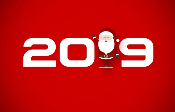 Picture red, New year, Santa Claus, 2019