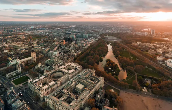 Picture England, London, panorama, Whitehall, St JaME's Park