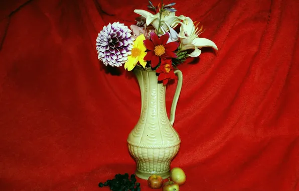 Flowers, Lily, bouquet, still life, peony, dahlias
