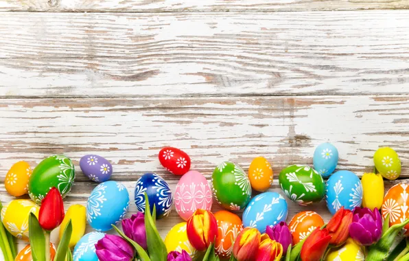 Picture flowers, eggs, spring, Easter, tulips, flowers, tulips, spring