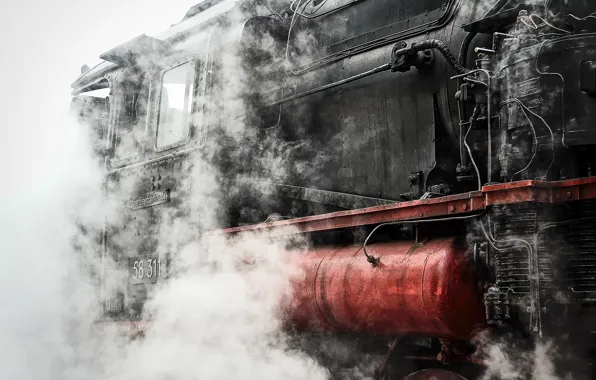 Picture smoke, the engine, Train