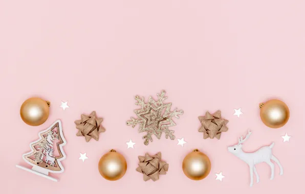 Picture pink, ELIZAVETA ELESINA, background, Christmas, composition