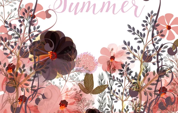 Picture flowers, the inscription, vector, texture, summer