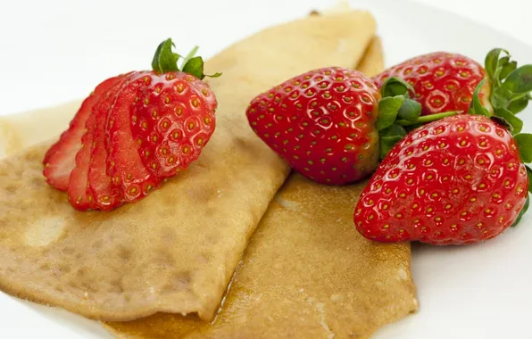 Berries, strawberry, pancakes