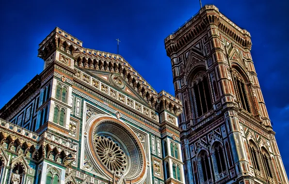 Italy, Florence, Santa Maria del Fiore, Duomo, Cathedral, Campanille di Giotto