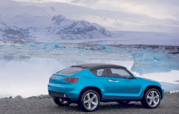 Clouds, snow, mountains, Volkswagen, Concept A