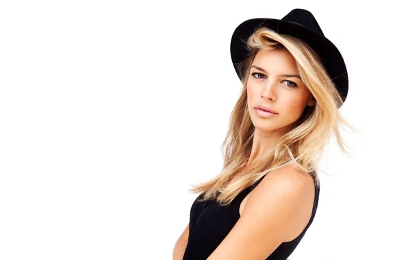 Picture look, pose, model, hat, actress, white background, model, hair