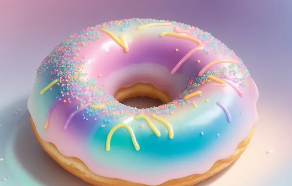 Pink, blue, figure, food, sequins, donuts, decoration, donut