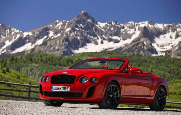 Picture mountains, red, Bentley