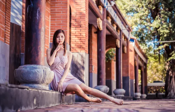 Picture girl, street, Asian