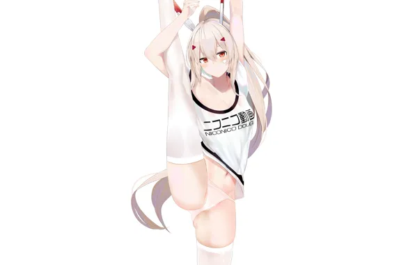 Girl, sexy, lingerie, pantsu, cleavage, panties, thighhighs, long hair